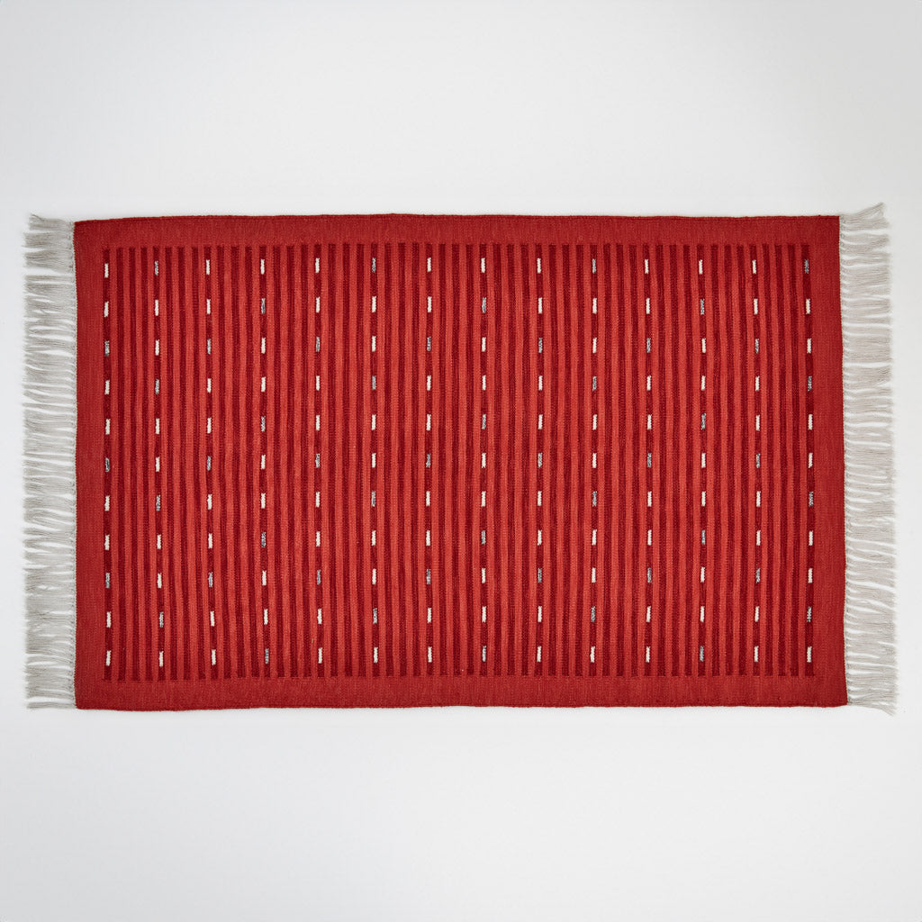 Red striped rug 