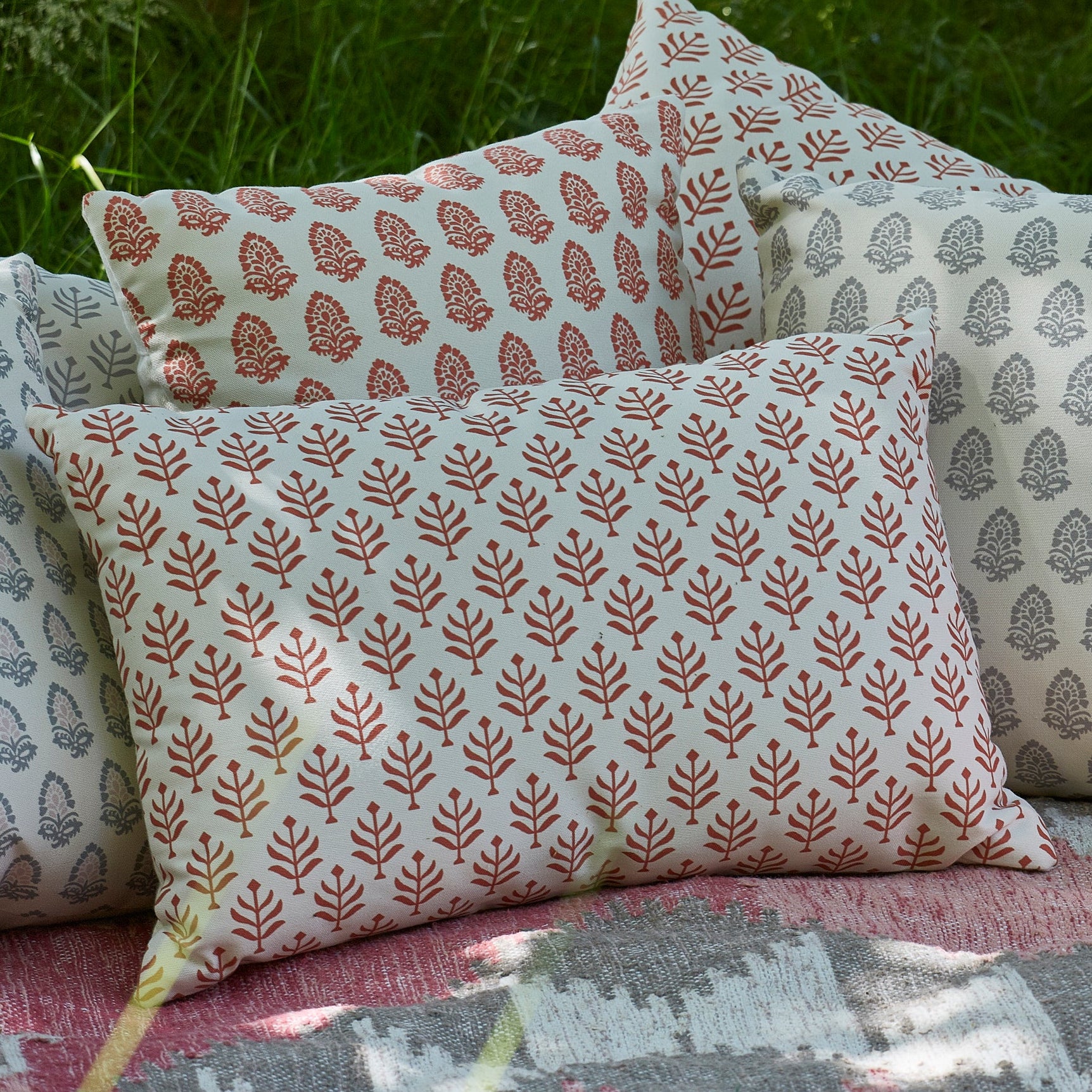 Fern Canvas Coral Cushion | Sustainable Textiles | Weaver Green
