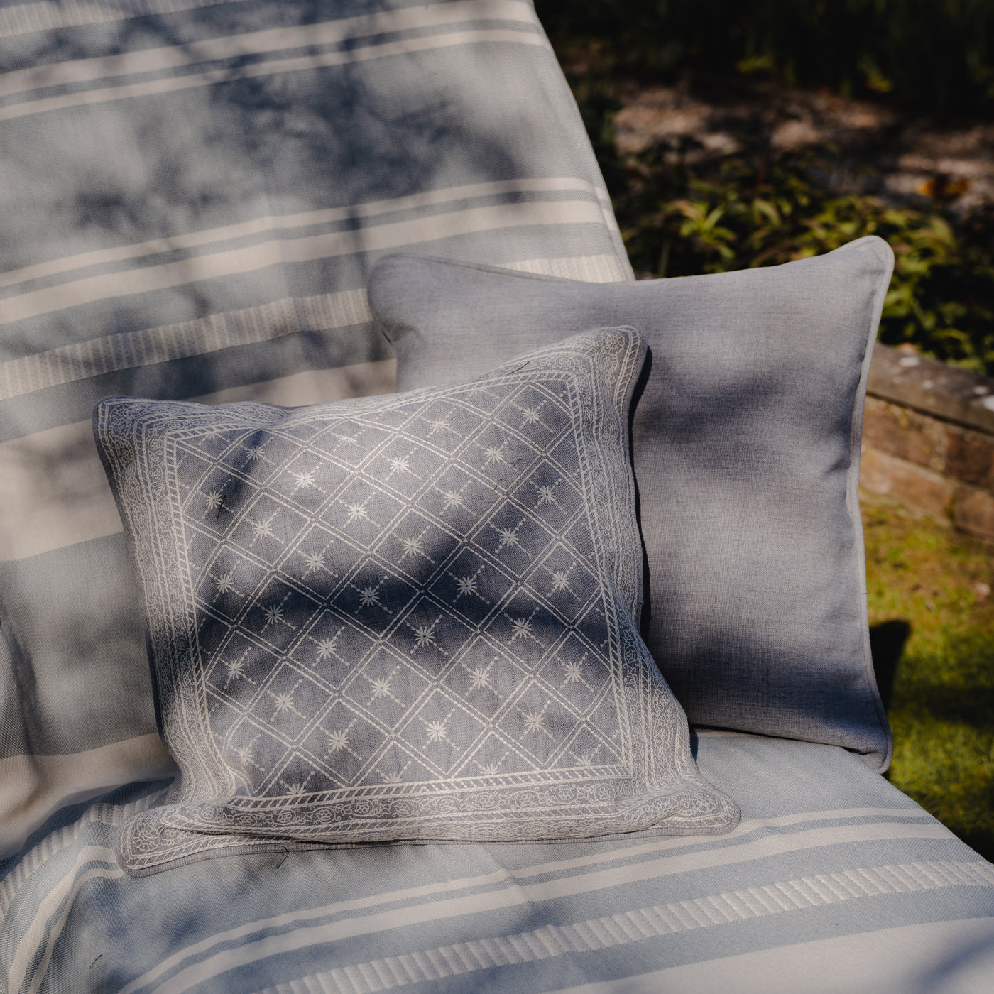 Lucknow Star Pottery Blue Cushion