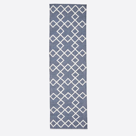 Navy Juno Runner Rug - 600cm x 70cm