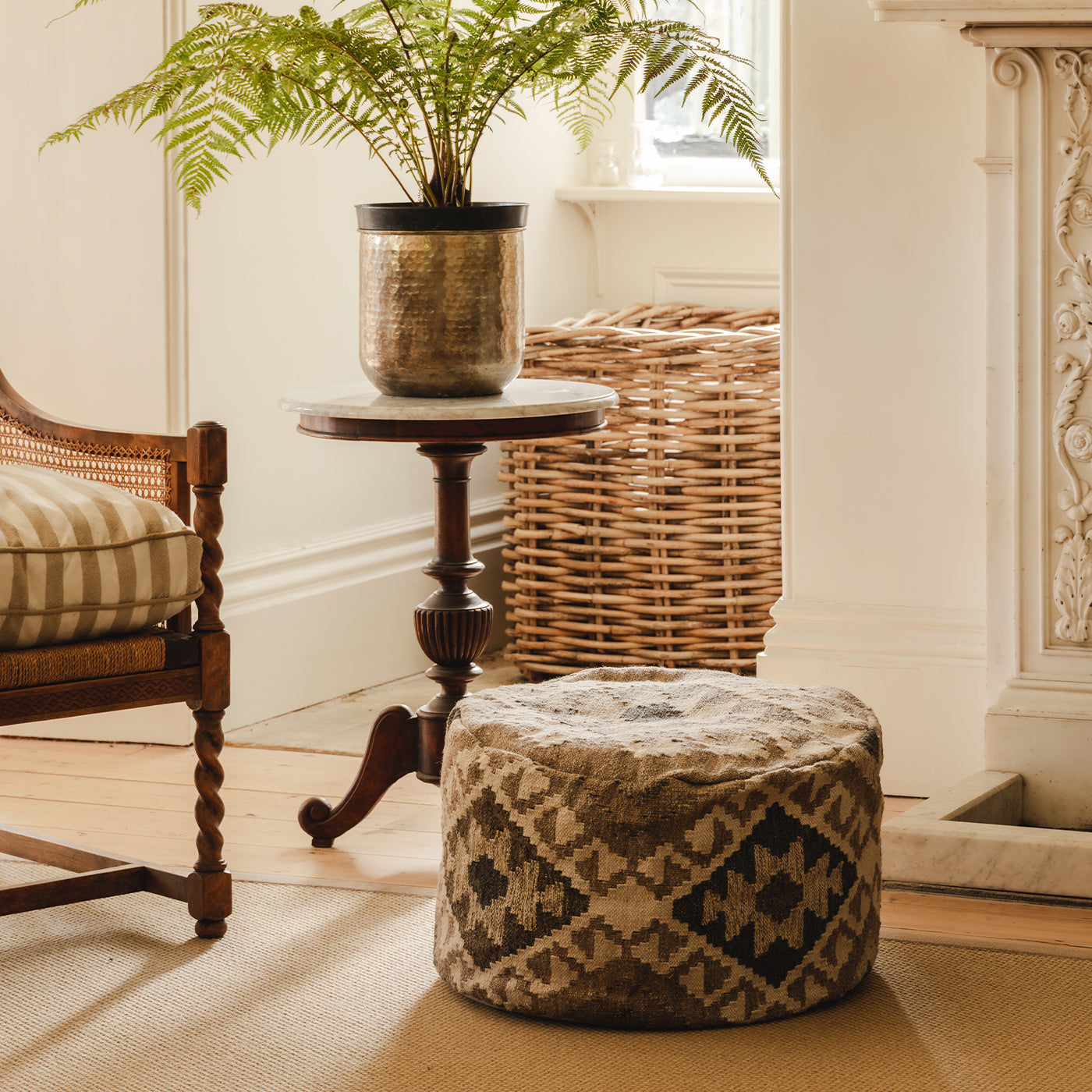 Samarkand Monochrome Footstool