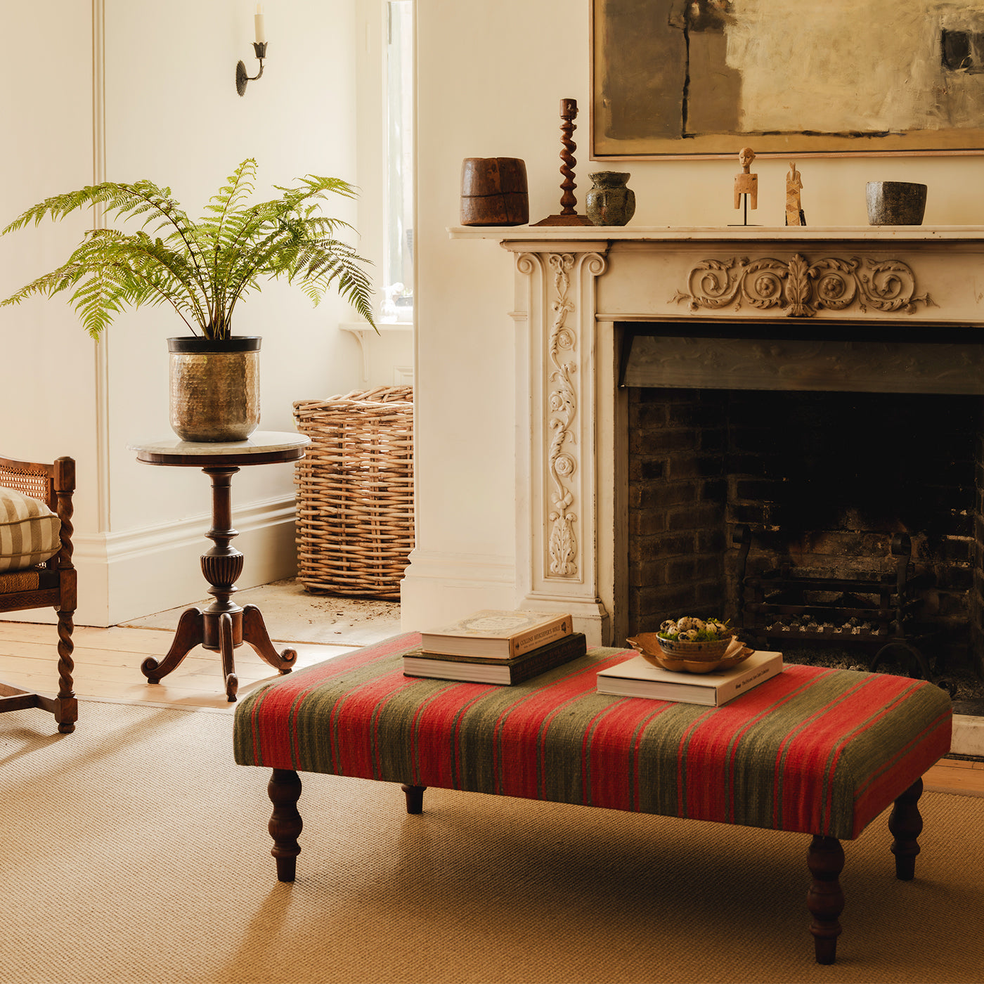 Tasha's Stripe Myrtle Ottoman