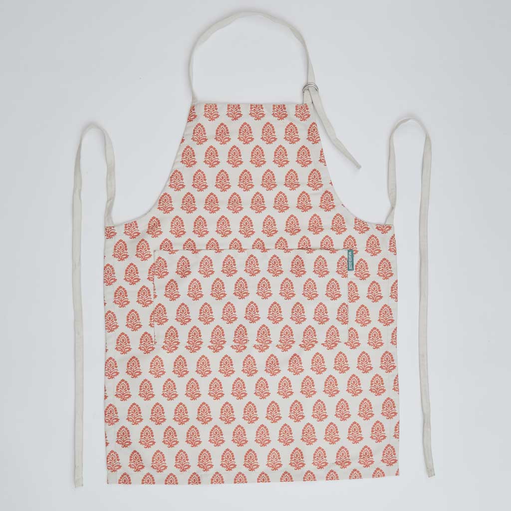 Jaipur Acorn Coral Canvas Apron