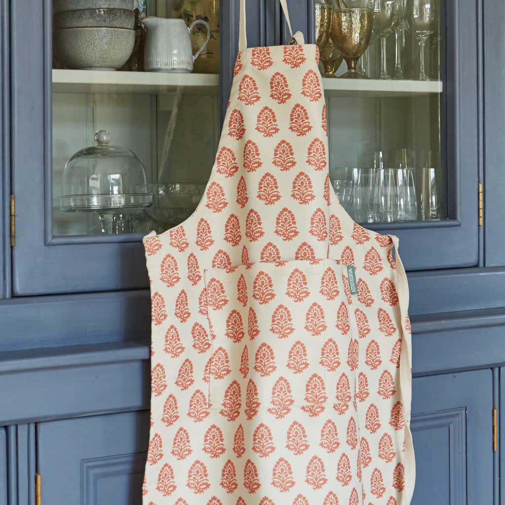 Jaipur Acorn Coral Canvas Apron