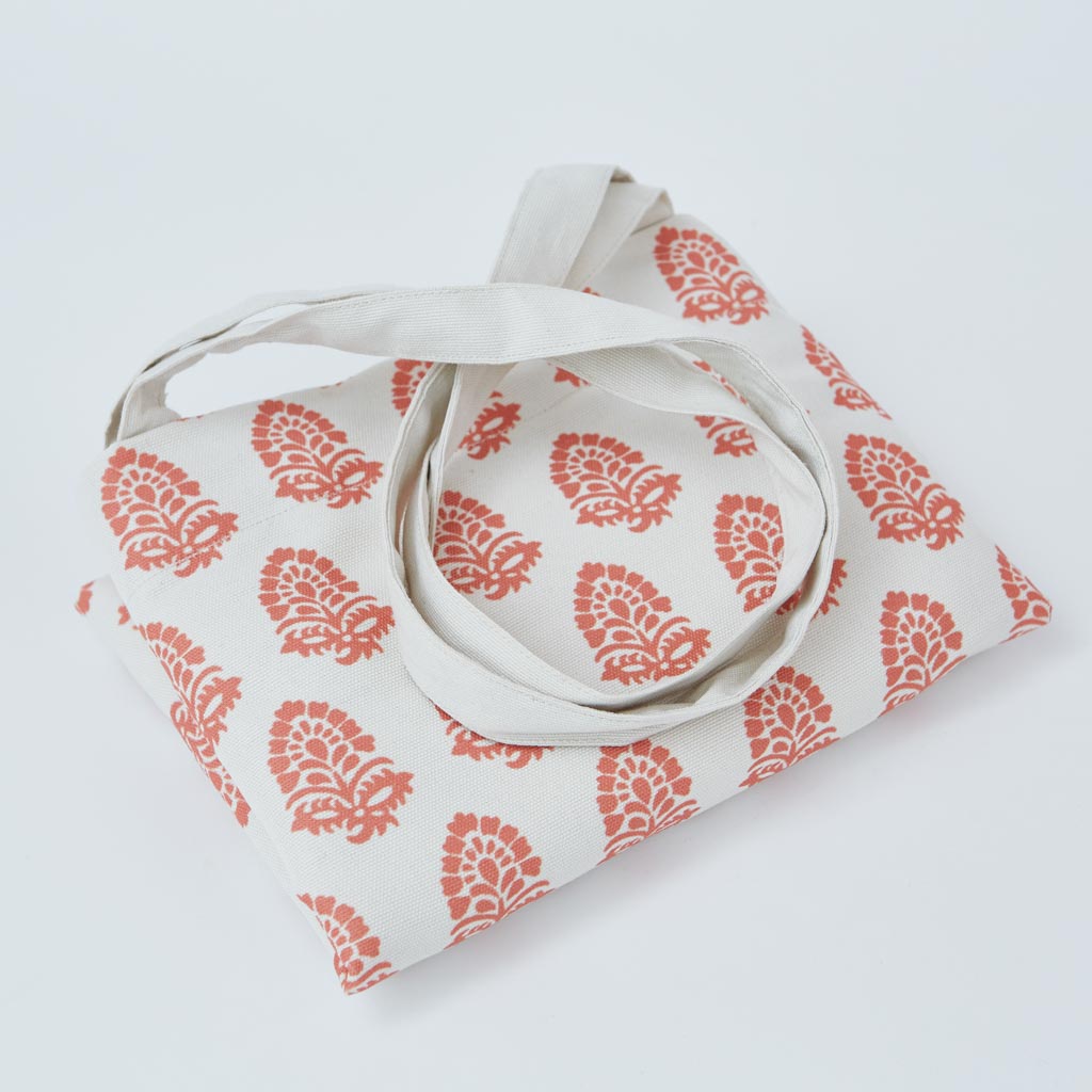 Jaipur Acorn Coral Canvas Bag