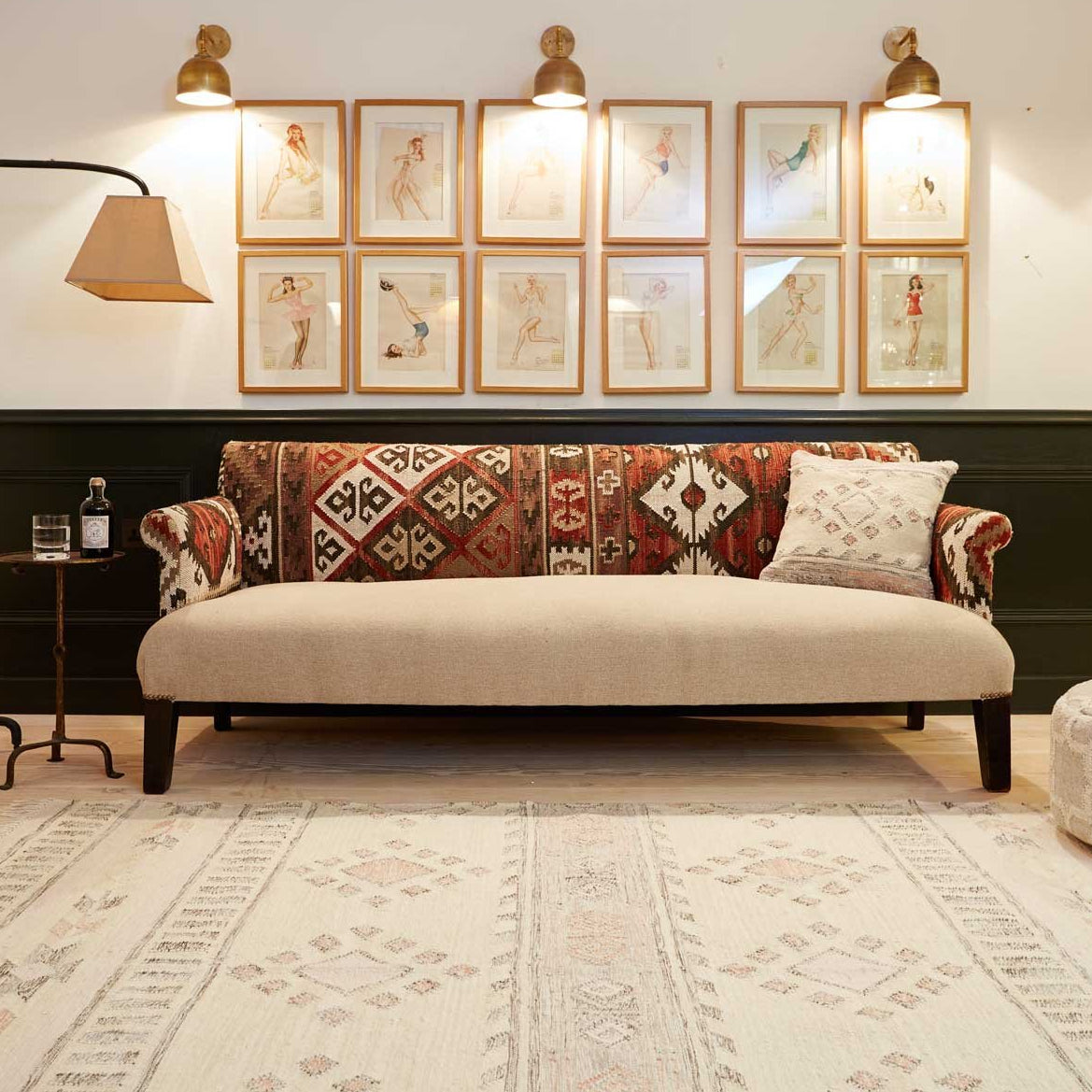 Andalucia Cadiz Rug with antique sofa