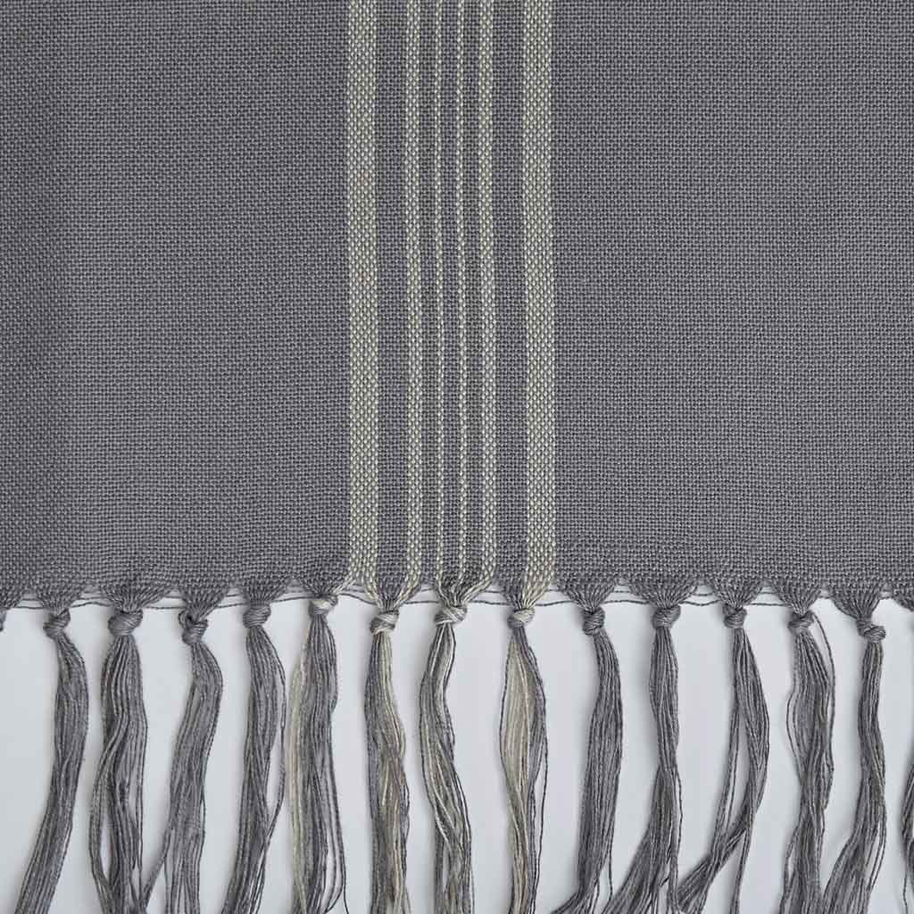 Antibes Grey & Linen Stripe Throw - Sale Item