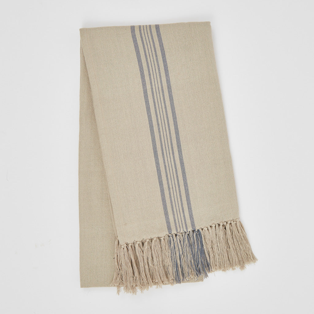Antibes Linen & Blue Throw - Sale Item
