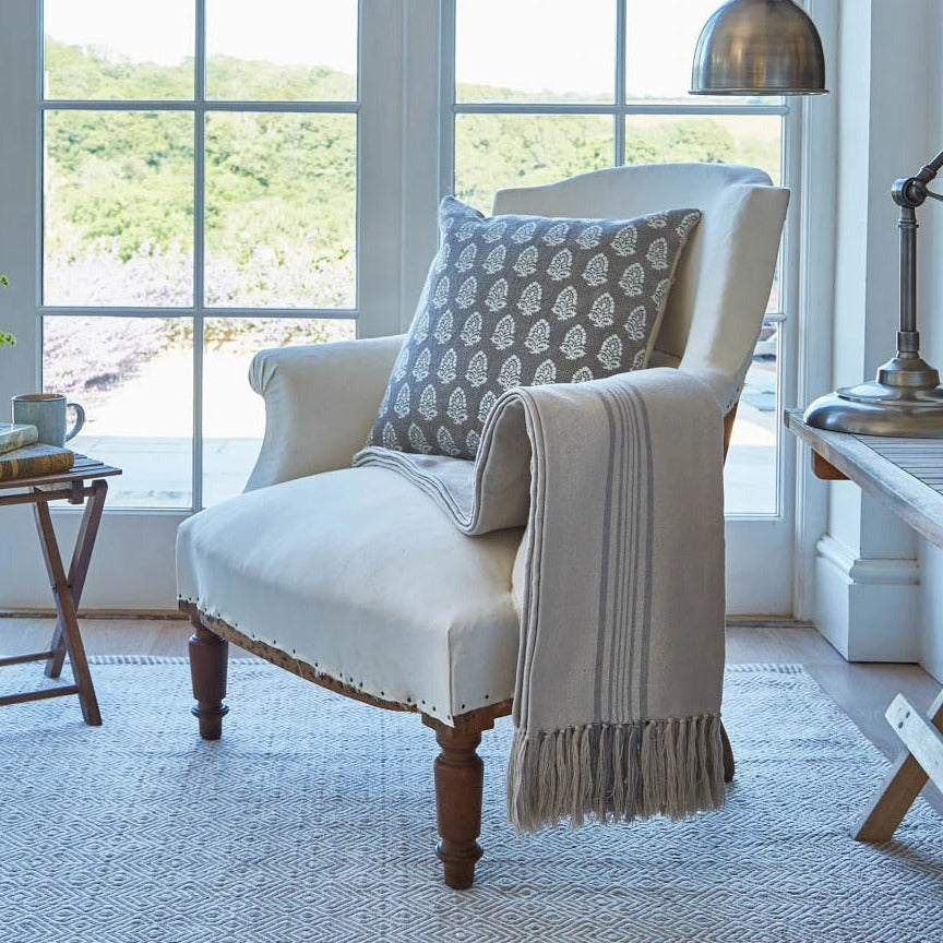 Antibes Linen & Grey Throw - Sale Item