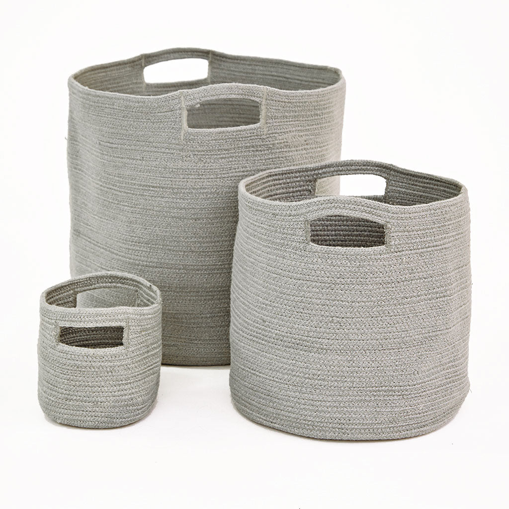 Dove Grey Braided Basket collection