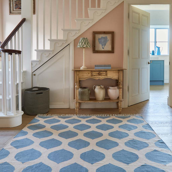 Cyrus Sky Blue Rug | 100% Recycled Plastic | Weaver Green