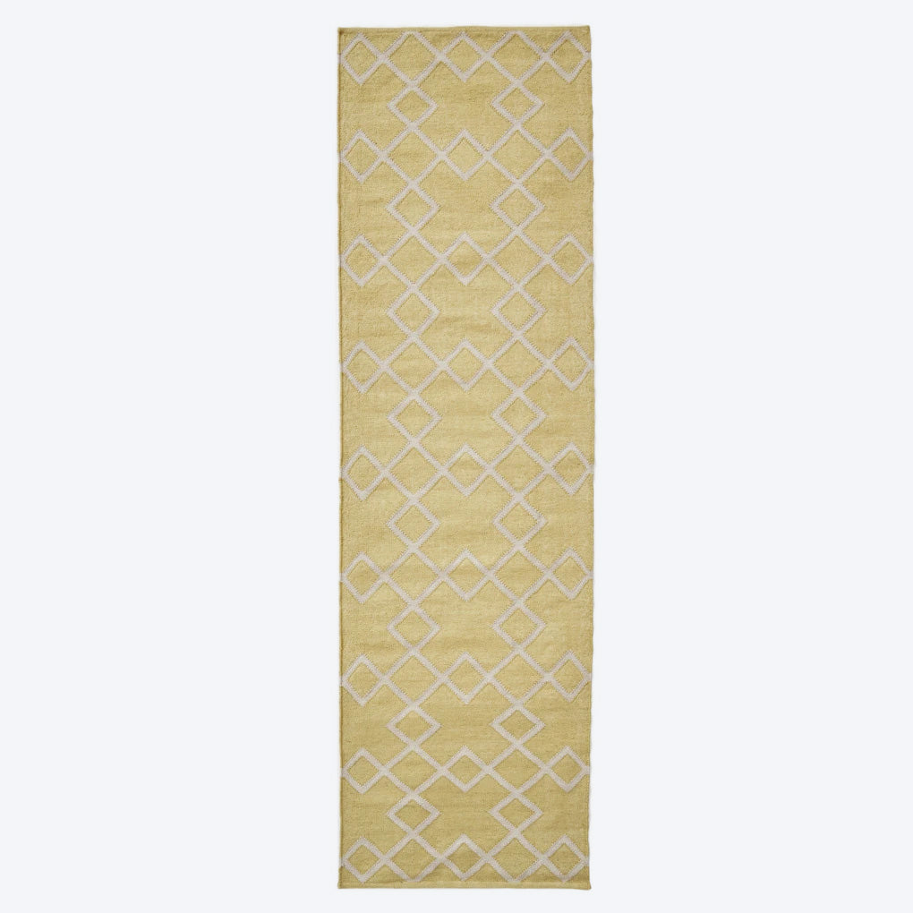 gooseberry juno - yellow patterned runner rug