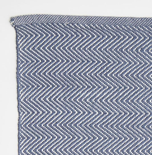 Navy Herringbone Rug- Sale Item