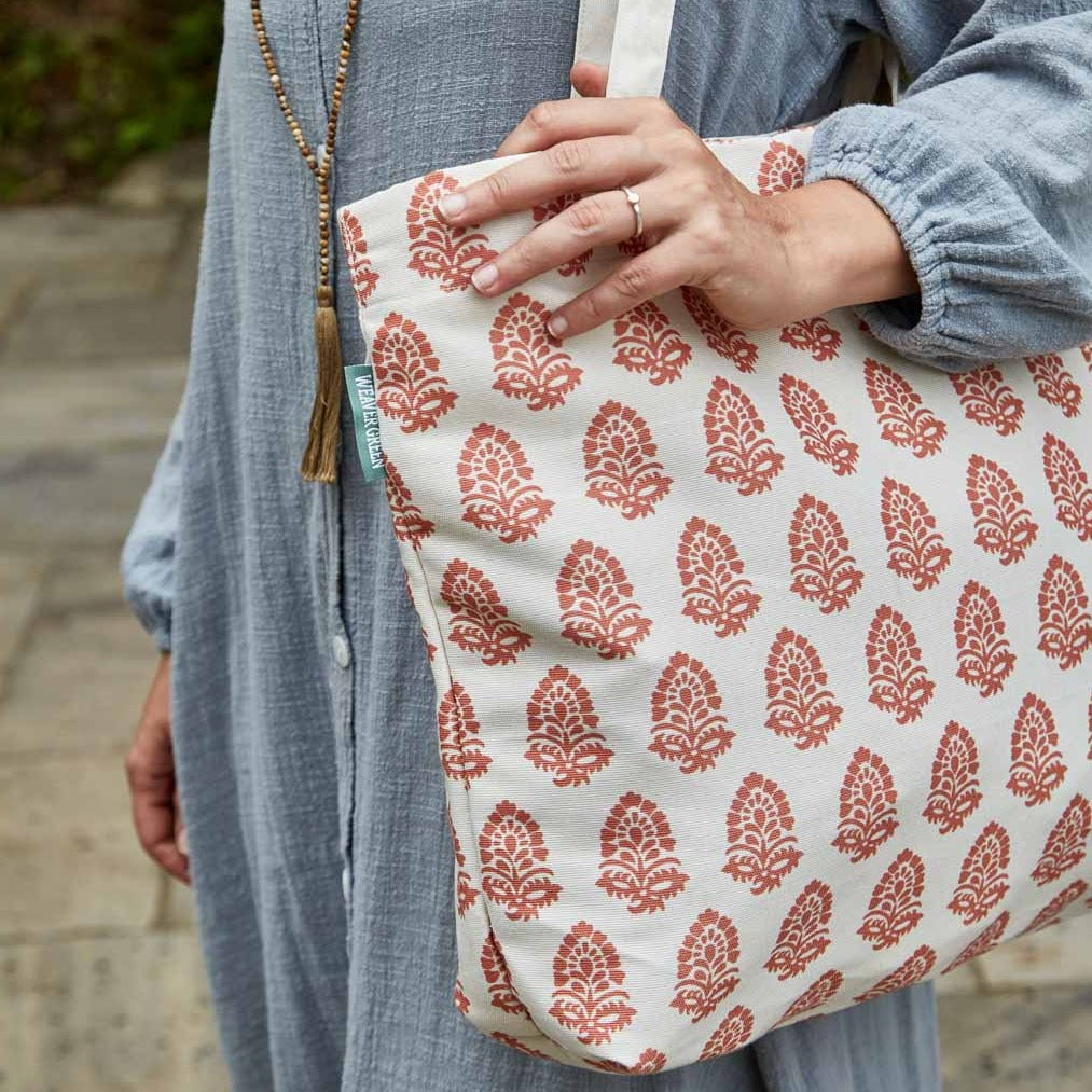 Jaipur Acorn Coral Canvas Bag
