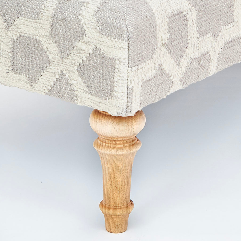 Kasbah Smoke Ottoman Light Grey Moroccan Footstools Weaver Green