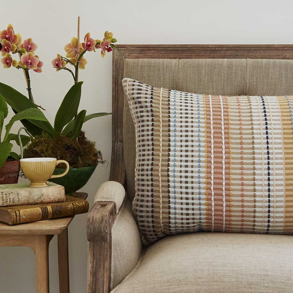 Madras Gold Check Cushion