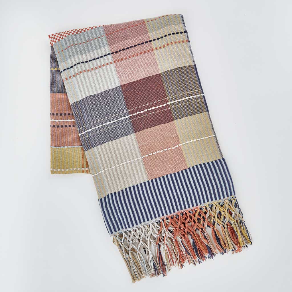 Madras Pink Check Throw