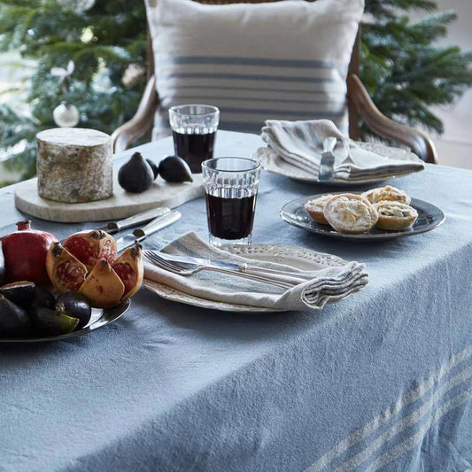 Maxime Blue & Linen Tablecloth - Sale Item