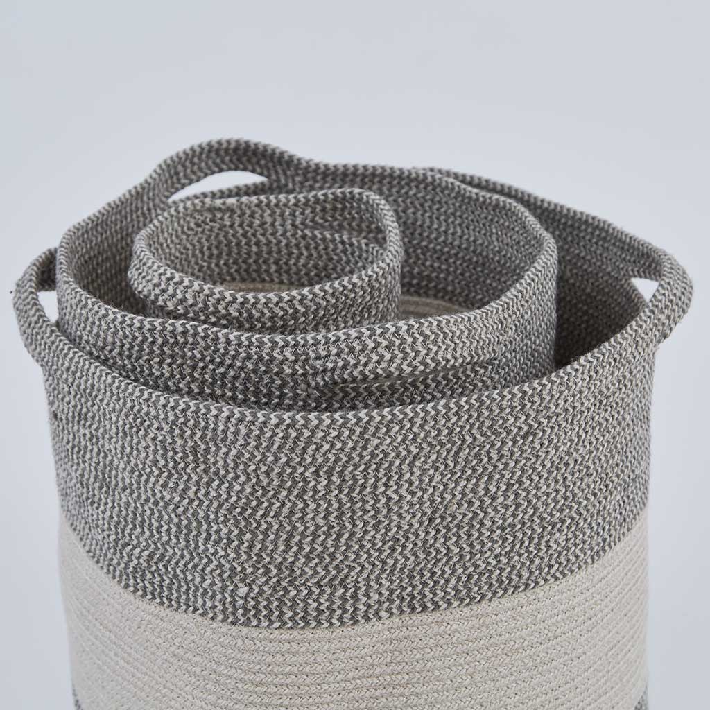 Oatmeal & Charcoal Braided Basket