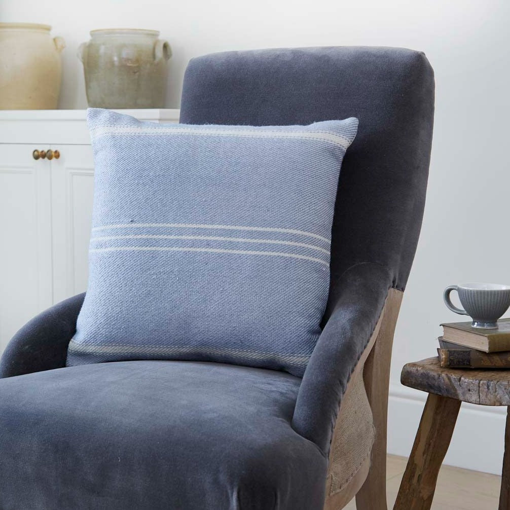 Oxford Stripe Lavender Cushion