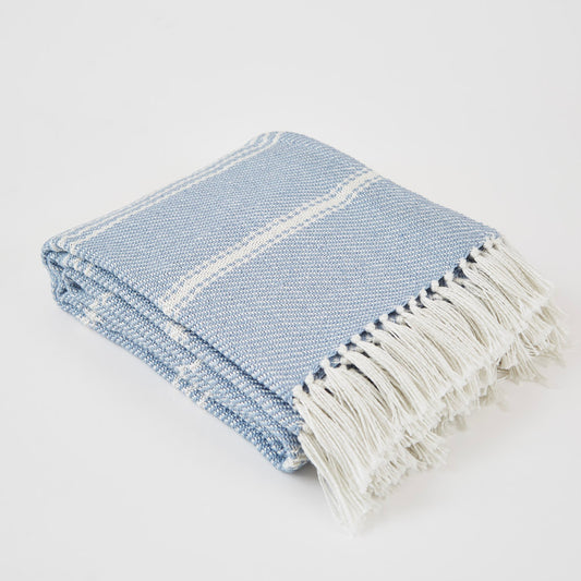 Oxford Stripe Lavender Blanket