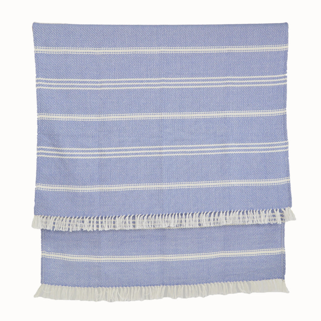 Oxford Stripe Cobalt Blanket