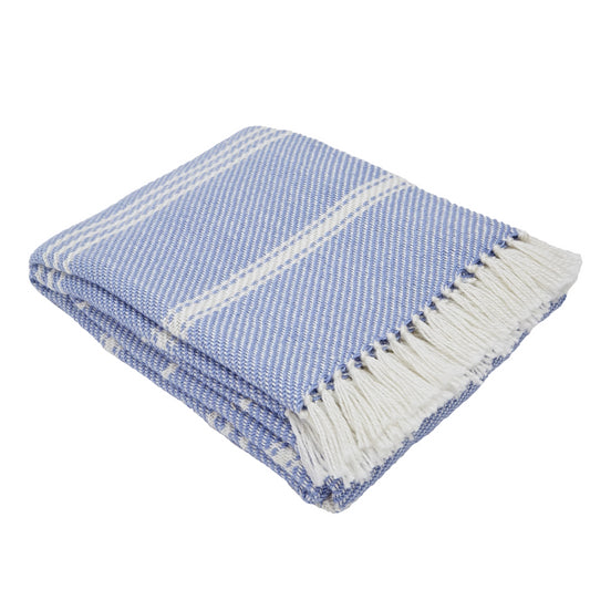 Oxford Stripe Cobalt Blanket