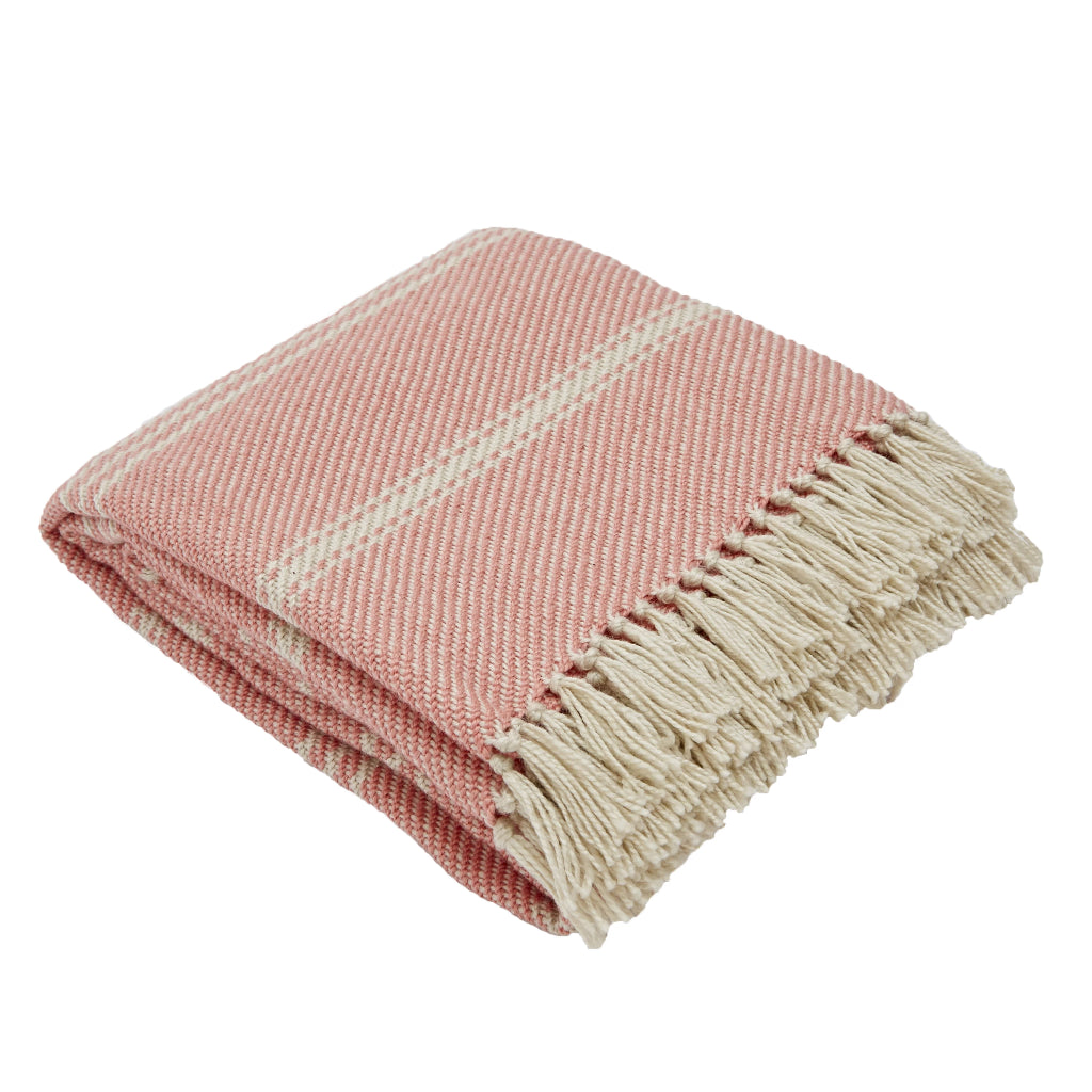 Oxford Stripe Coral Blanket