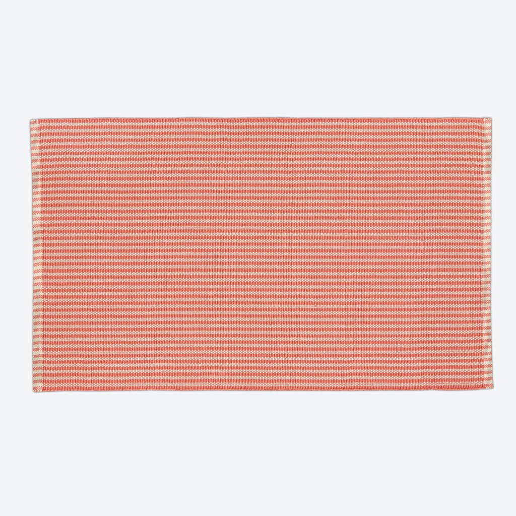 striped coral rug 