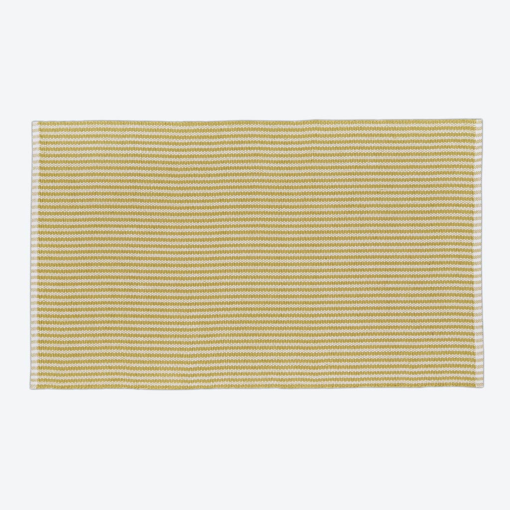 yellow striped rug 