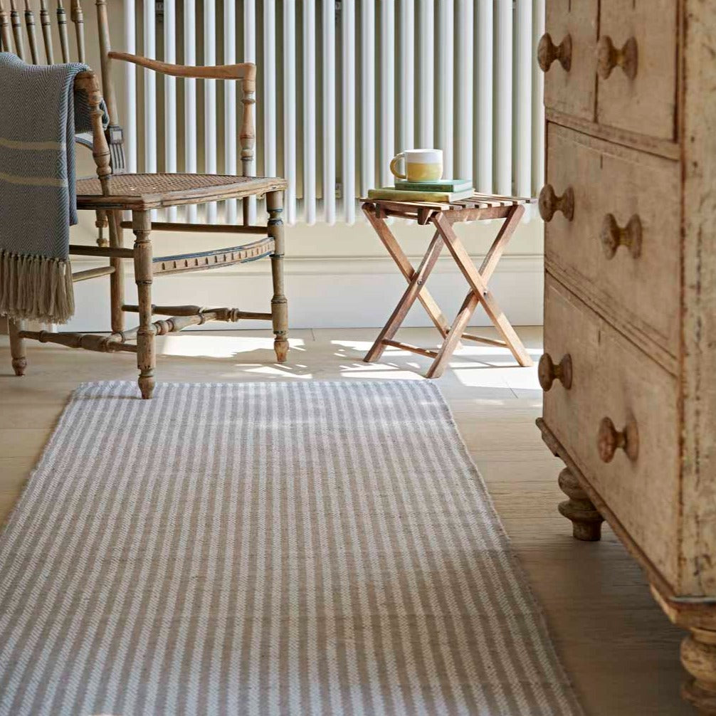 Polperro Stripe Chinchilla Runner Rug