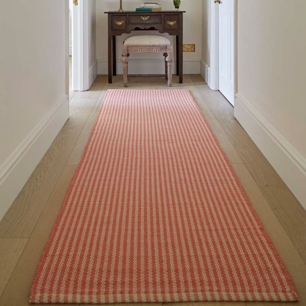 Polperro Stripe Coral Runner Rug