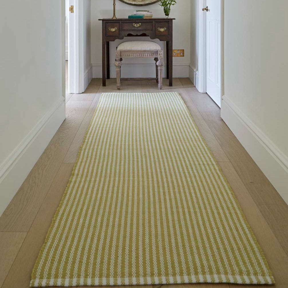 Polperro Stripe Gooseberry Runner Rug