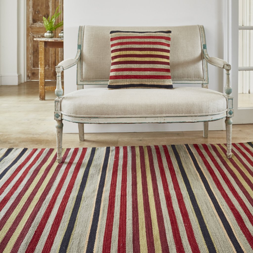 Red Wide Striped Rugs