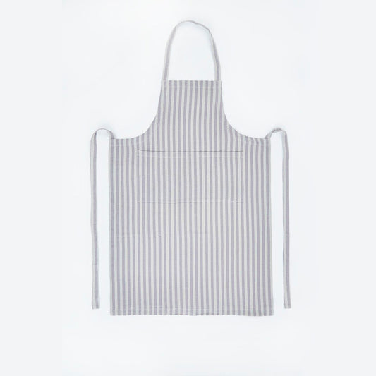 Toulouse Grey & Linen Stripe Apron- Sale Item
