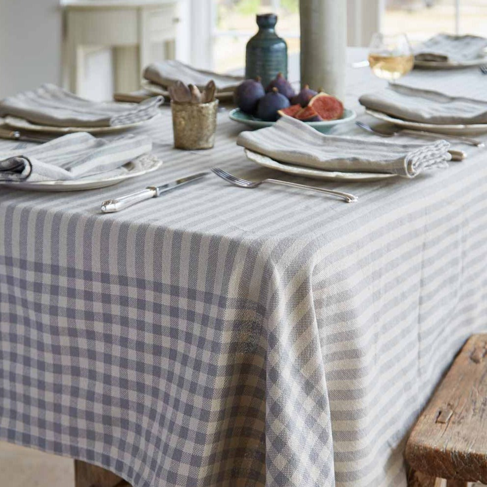 Toulouse Blue Stripe Tablecloth