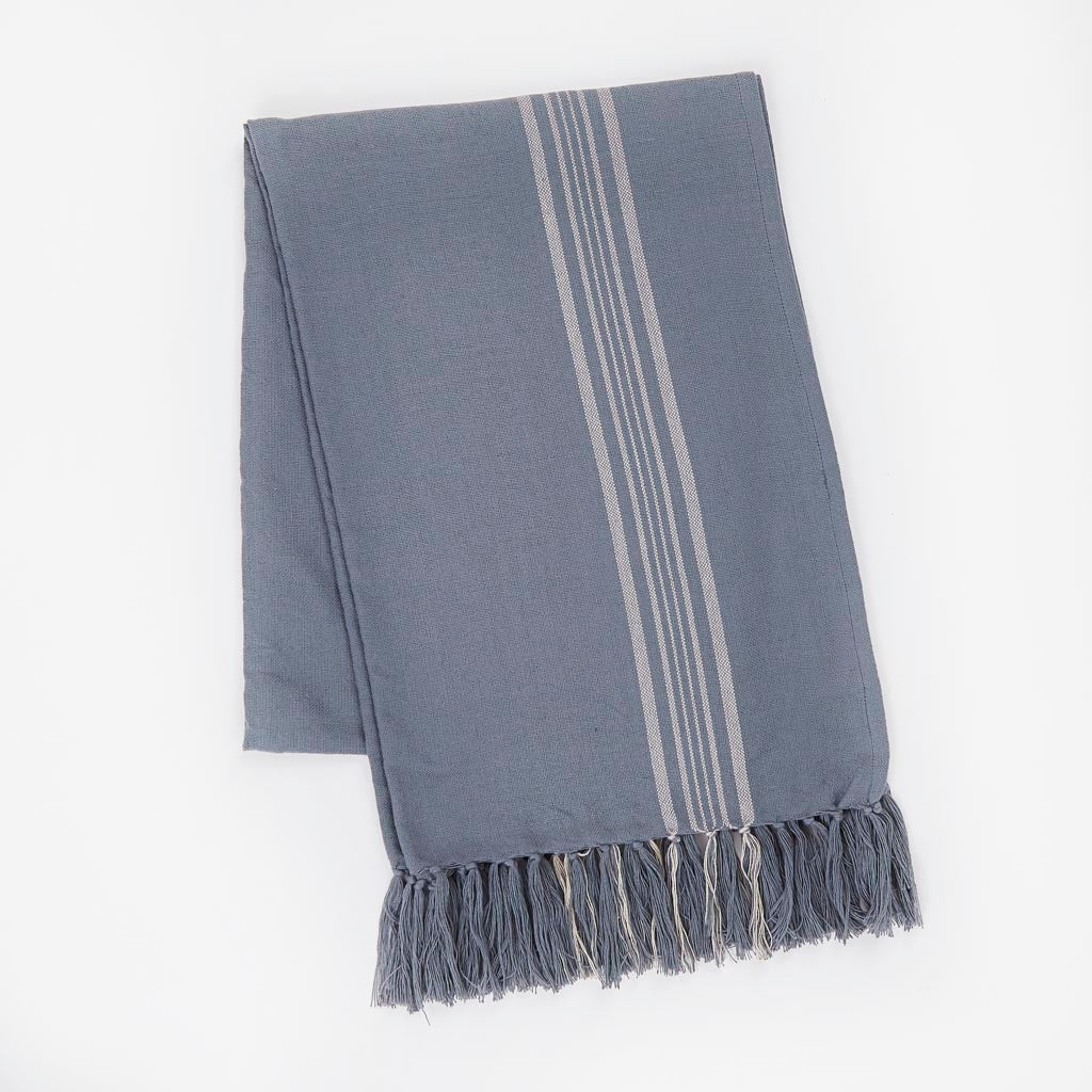Antibes Blue & Linen Stripe Throw - Sale Item