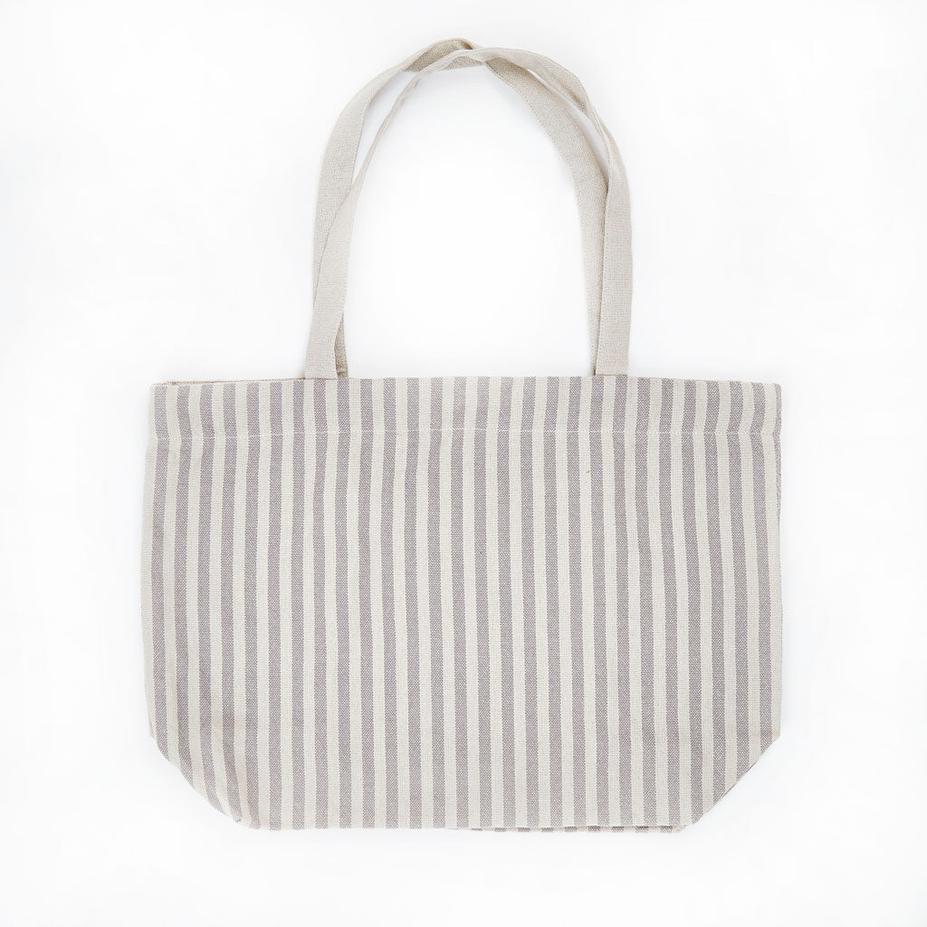 Toulouse Grey Stripe Beach Bag- Sale Item