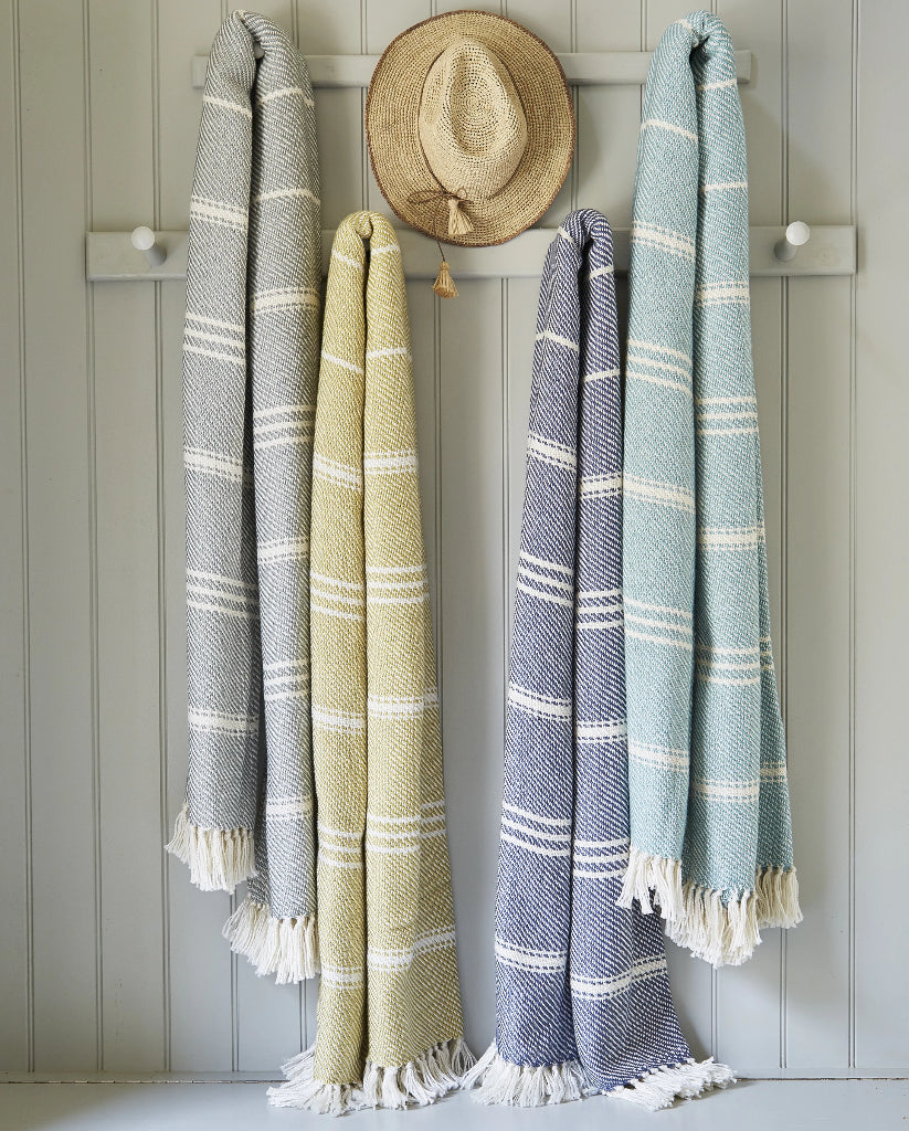 Oxford Stripe Teal Blanket