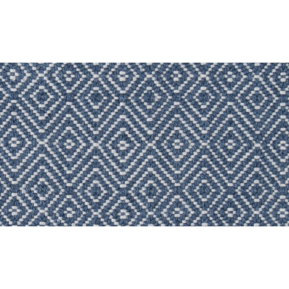 Navy Diamond Rug Navy & White Patterned Rug Weaver Green