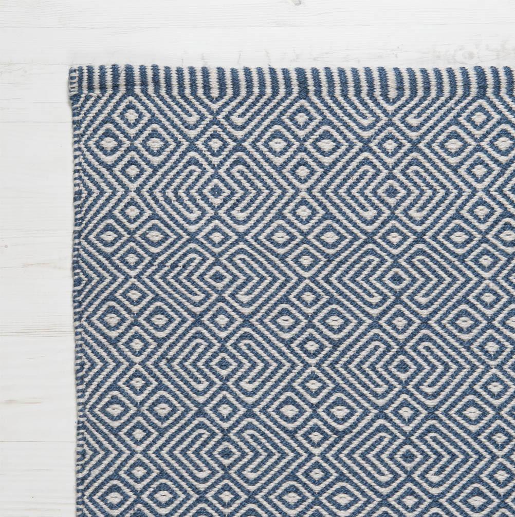 Navy Provence Runner Rug closeup