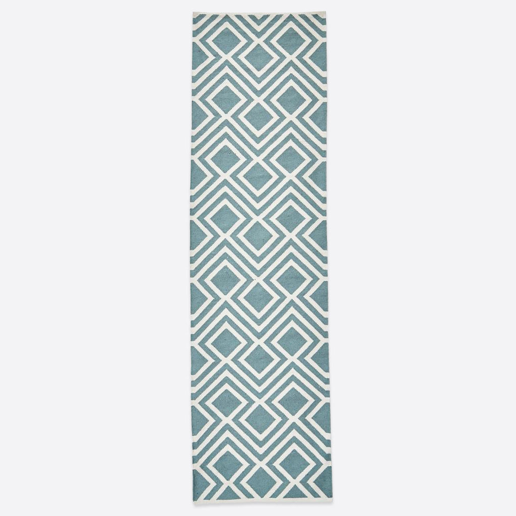 Teal Iris Runner Rug